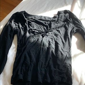 lace up black long sleeve